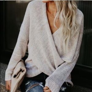 **SOLD** Beige Cris-Cross Sweater